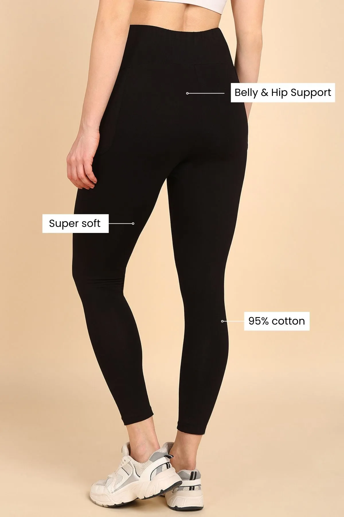 247 Zactive™ Black Maternity Leggings (Pregnancy & Postpartum)